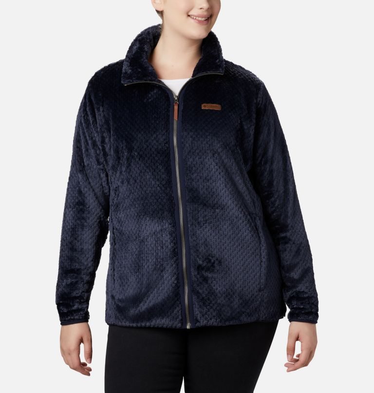 Columbia Fireside II Plush Full Zip Fleecejakker Dame Marineblå | Plus Size 39065Q